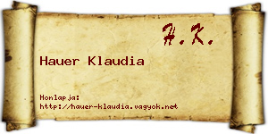 Hauer Klaudia névjegykártya